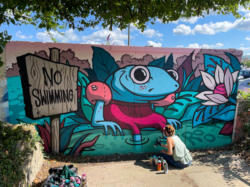 Roo, Cheltenham Paint Festival 2024, North Place car park, Cheltenham, July 2024