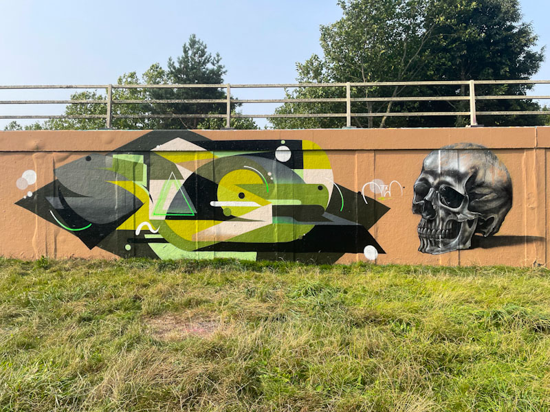 Saor and Kosc, M32 roundabout, Bristol, August 2024