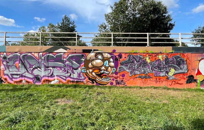Noise, Zake and Posh, M32 roundabout, Bristol, September 2024