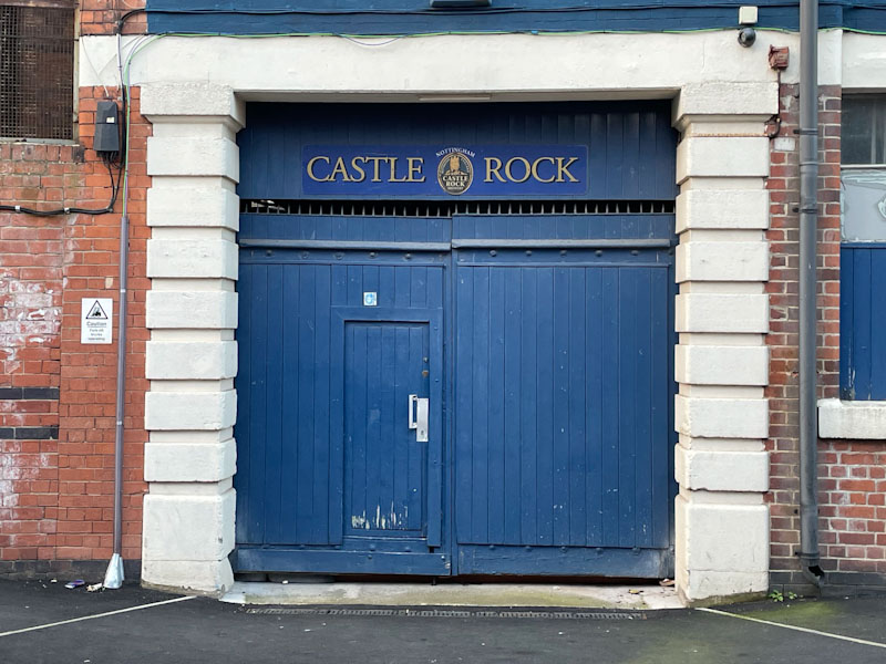 Castle Rock door within a gate, Nottingham, March 2024