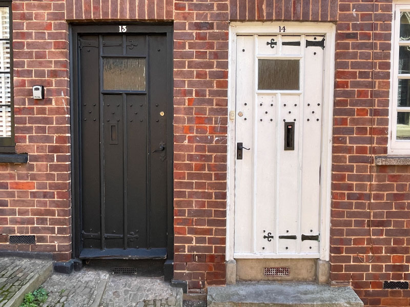 Black door - white door, Exeter, October 2023