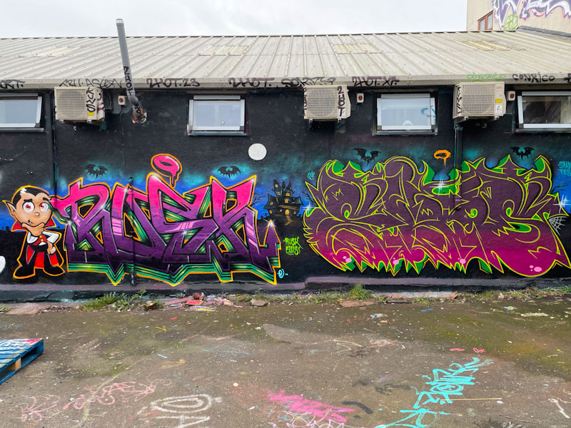 Rusk and Elvs, Dean Lane skate park, Bristol, October 2024