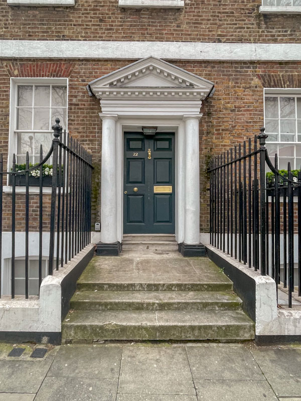 Steps - door - portico, Central London, March 2024