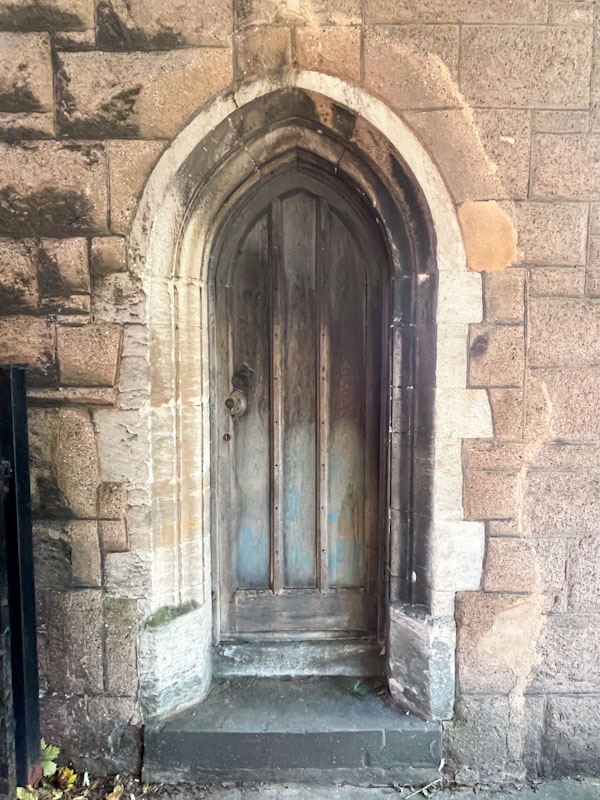 Slim church door, Exeter, October 2024