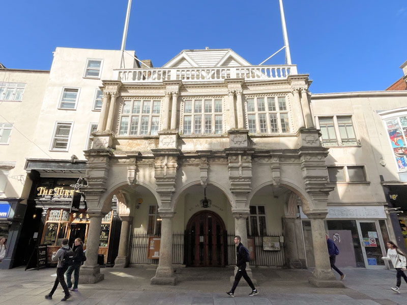 Exeter Guildhall and door, Exeter, October 2024