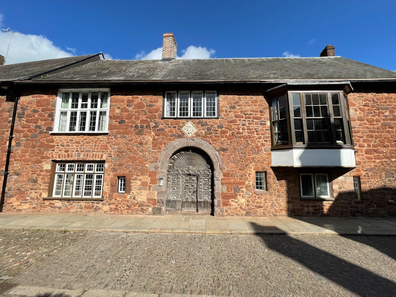 Cathedral Close door, Exeter, Devon, October 2024