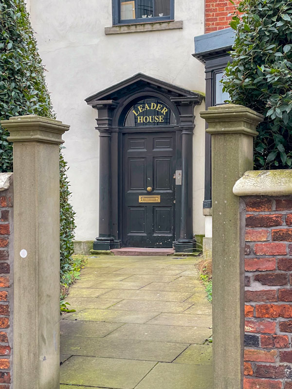 Leader House black door, Sheffield, November 2023
