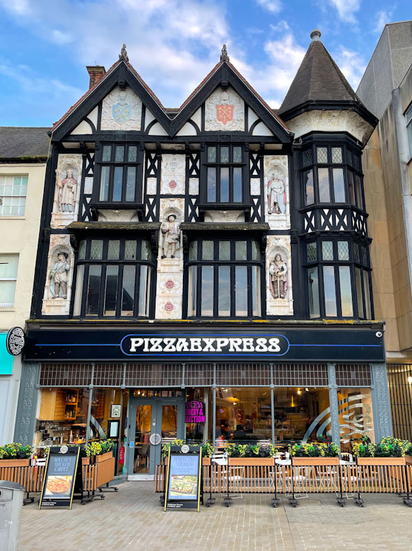 Ordinary door on a Grade II listed building built in 1911, Peterborough, April 2024