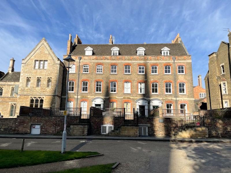 Buildings and doors in the Cathedral grounds, Peterborough, Cambridgeshire, April 2024