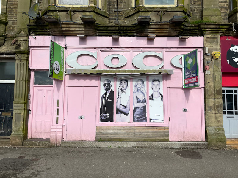 CoCo pink doors, Buxton, Derbyshire, April 2024