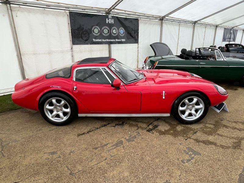 What car is this with the nice red door? (E type Jag?), Buxton, Derbyshire, April 2024