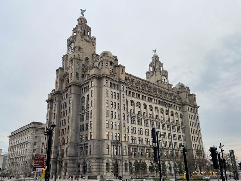 The Royal Liver Building, Liverpool, March 2025.