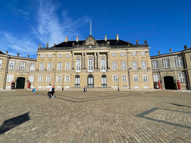 Three doors on the front of Frederik VIII's Palace, Copenhagen, Denmark, September 2024