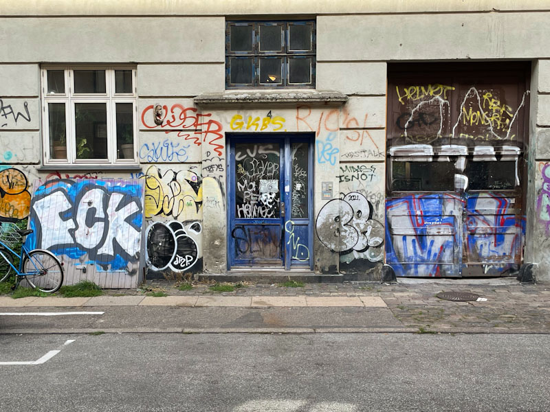Three sets of doors, Ullerupgade, Copenhagen, Denmark, September 2024