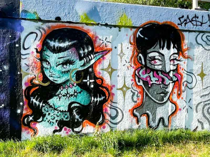 El Ruby Tattoo and Umbrelle, M32 roundabout, Bristol, April 2025