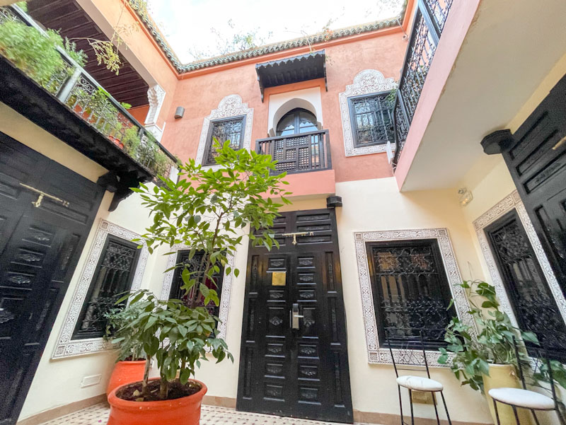 Small courtyard off the main courtyard,Les Borjs del la Kasbah, Marrakesh, Morocco, January 2025