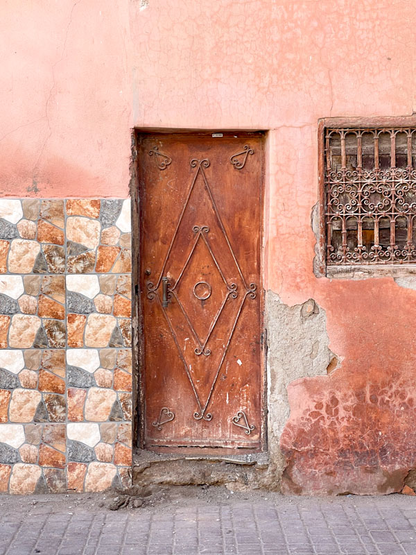Iron/door with decorations, Passage Bab Agnaou, Marrakesh, Morocco, January 2025
