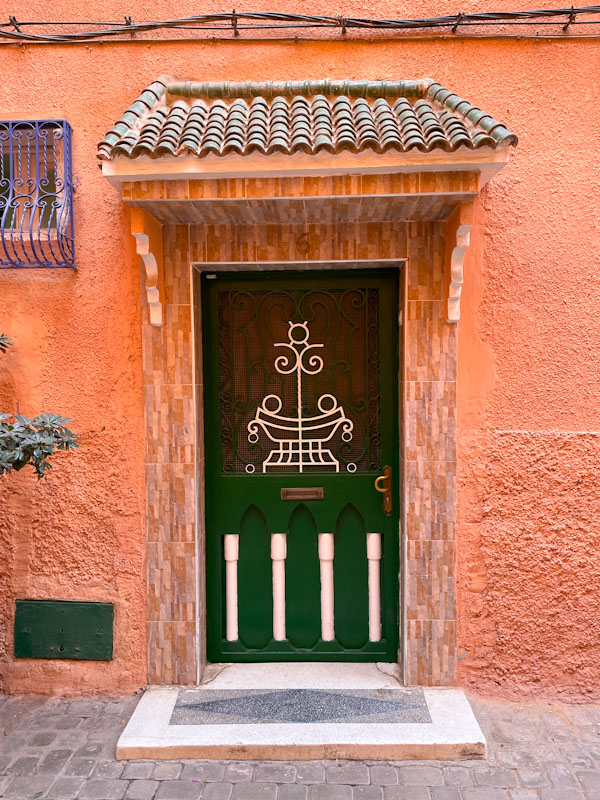 A nicely decorated metal door, Marrakesh, Morocco, January 2025