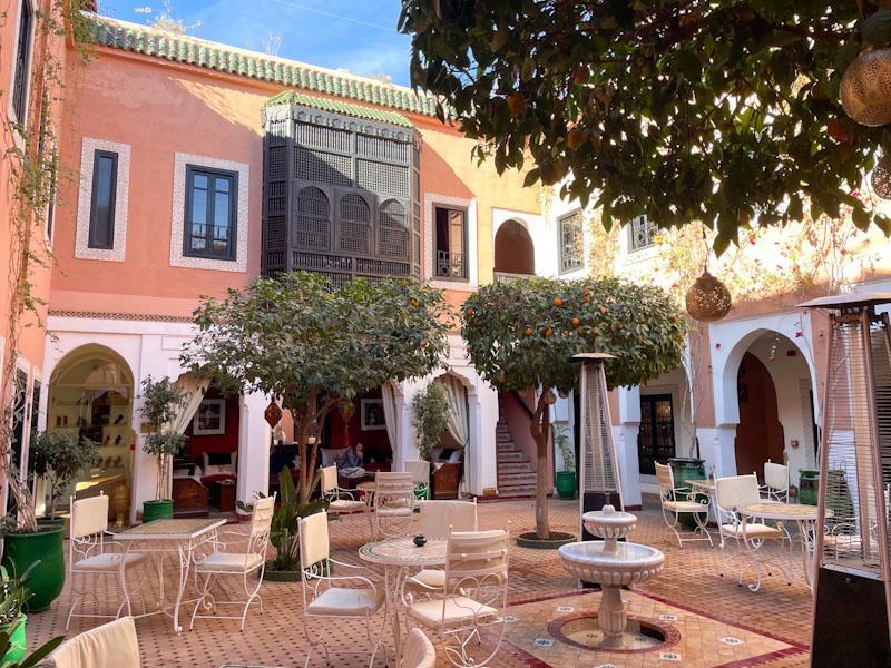 The main courtyard with plenty of doorways, just no doors, Les Borjs del la Kasbah, Marrakesh, Morocco, January 2025