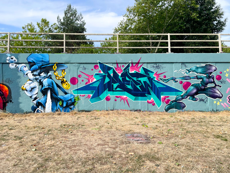 Cheo, Dibz and Ulow, M32 roundabout, Bristol, August 2025