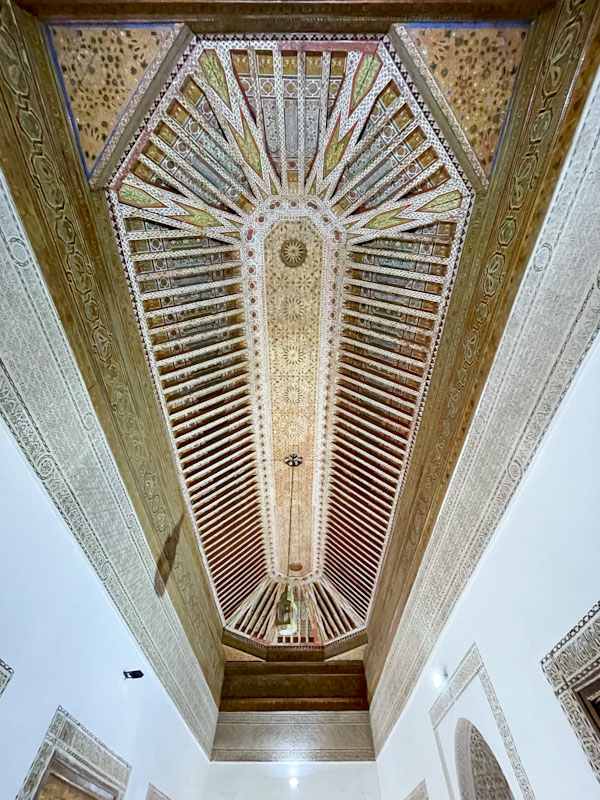 Palace ceiling, Bahia Palace, Marrakesh, Morocco, January 2025