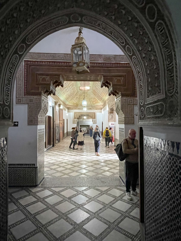 Palace hallway, Bahia Palace, Marrakesh, Morocco, January 2025