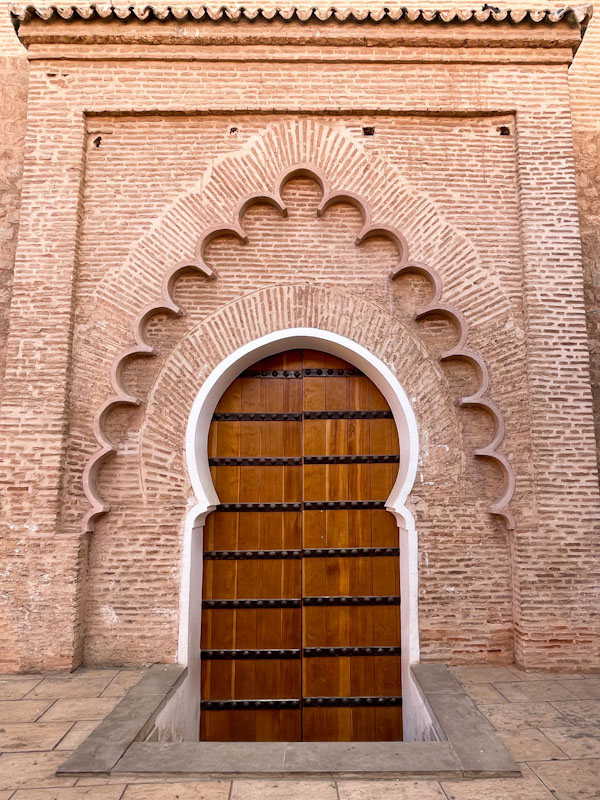 A keyhole door of the Koutoubia Mosque, Marrakesh, Morocco