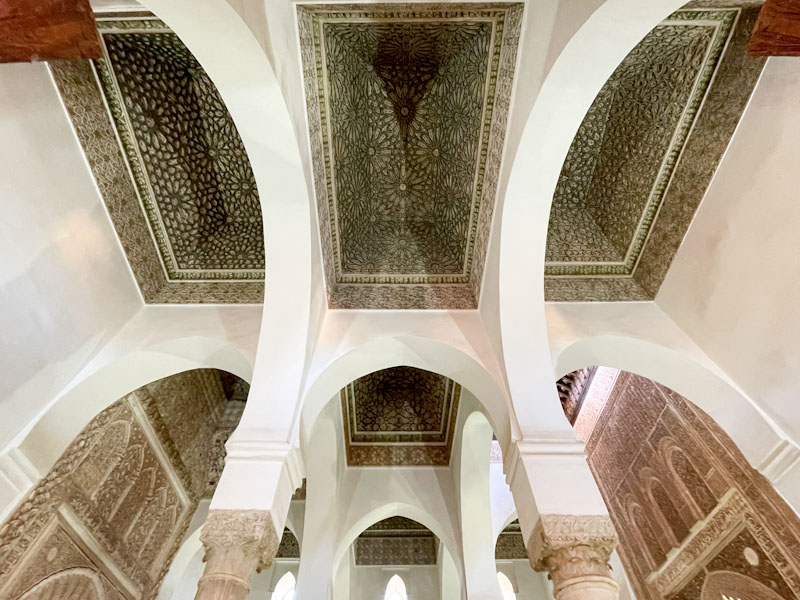 The ceilings over the Chamber of the Mihrab, the Saadian Tombs, Marrakesh, Morocco, January 2025