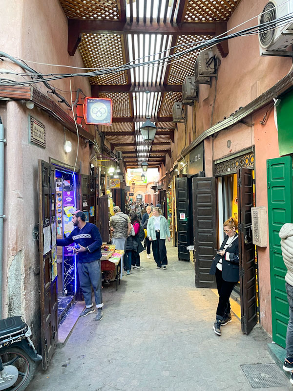 Shopfronts and doors, Rue Amesfah, Marrakesh, Morocco, January 2025