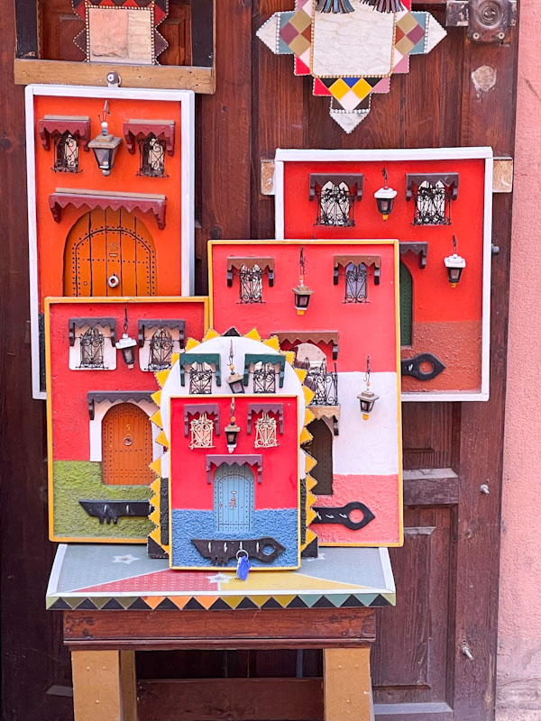 Souvenir doors outside a shop (it is not only us that appreciate doors!), Marrakesh, Morocco, January 2025