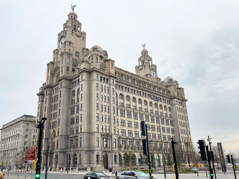 Tower Building (the Royal Liver Building), George's Dock Gates, Liverpool, March 2025