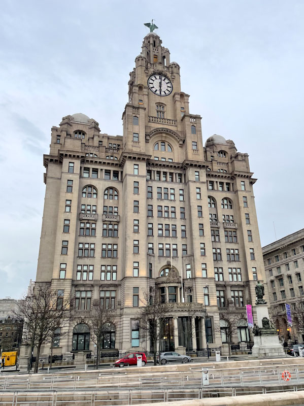 Tower Building (the Royal Liver Building), George's Dock Gates, Liverpool, March 2025
