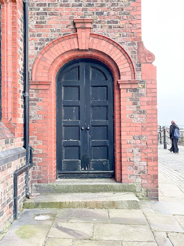 Door on a building of the Graving Docks, Liverpool, March 2025