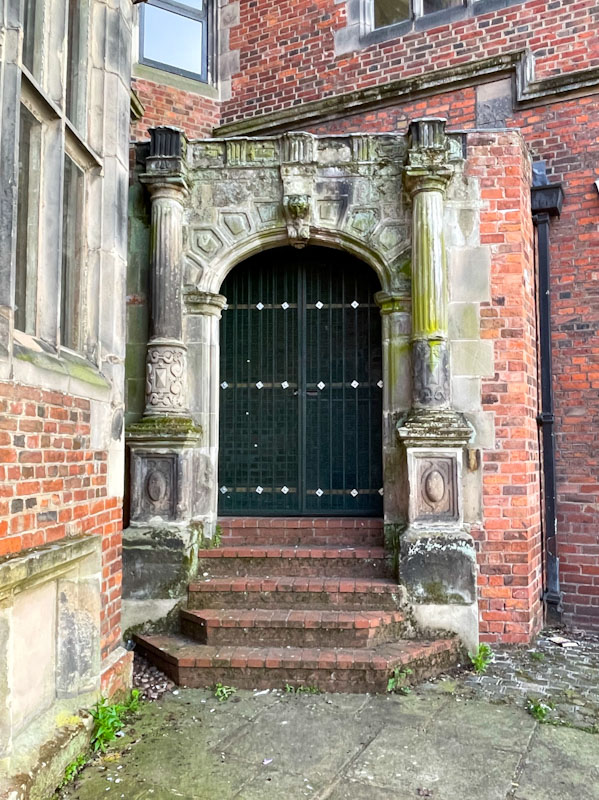 Stunning stone doorway, Hill's Lane, Shrewsbury, Shropshire, England, April 2025