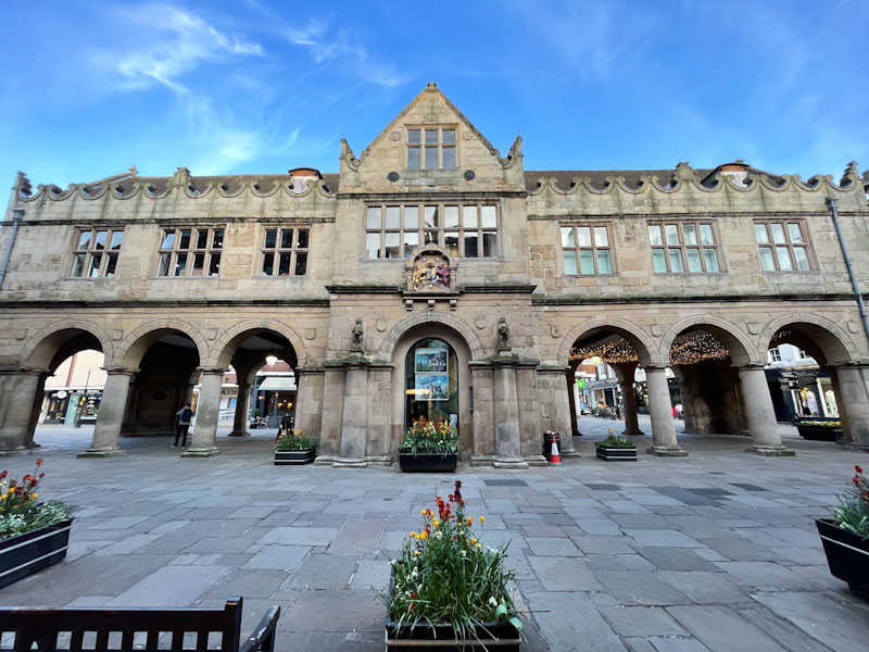 Old Market Hall, The Square, Shrewsbury, Shropshire, April 2025