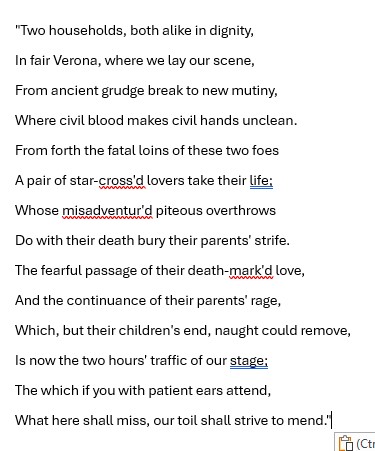 Prologue - Romeo and Juliet by William Shakespeare