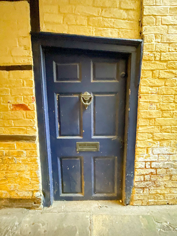 Wonky door frame, High Street, Shrewsbury, Shropshire, England, April 2025
