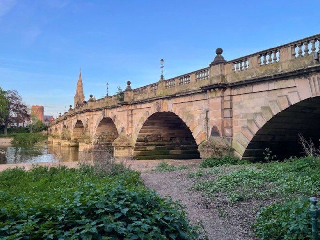 The English Bridge, Shrewsbury, Shropshire, England, April 2025