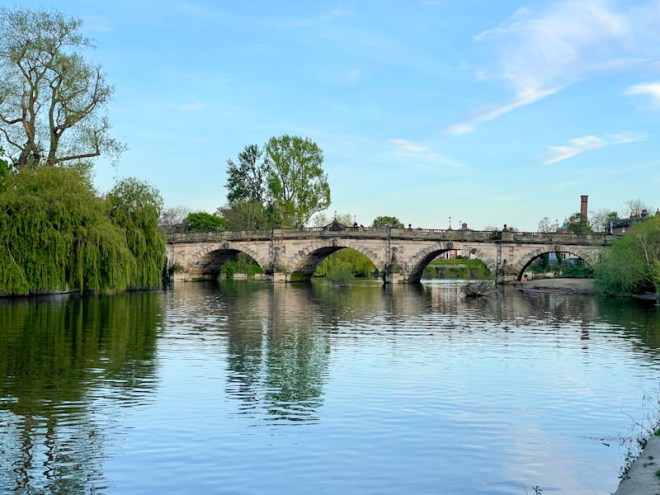 The English Bridge, Shrewsbury, Shropshire, England, April 2025