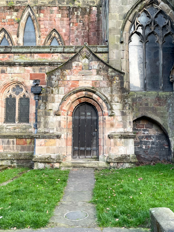 Church door, Church of St Mary the Virgin, Saint Mary’s Place, Shrewsbury, Shropshire, England
