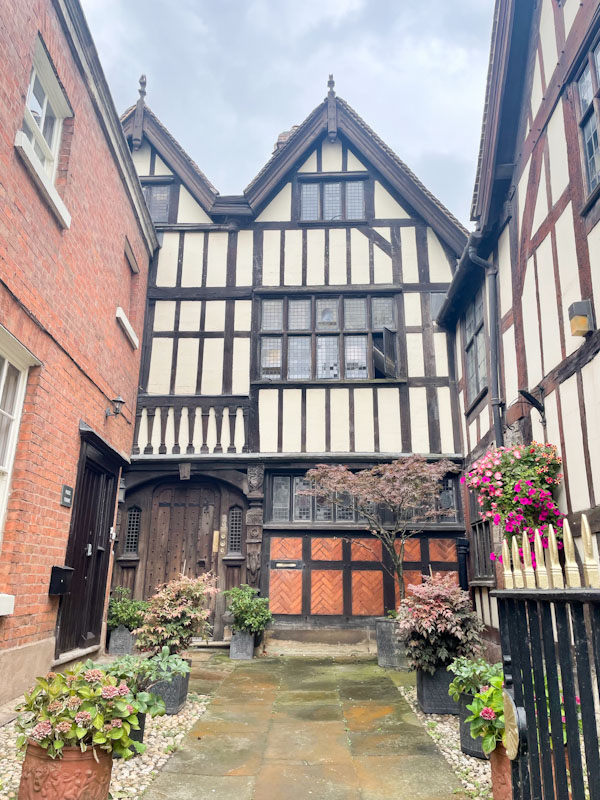 Recessed timber-framed house and large door, Dogpole, Shrewsbury, Shropshire, August 2026
