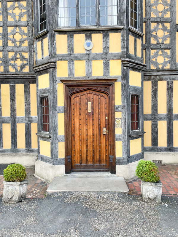 Front door of Castle Gates House, Castle Street, Shrewsbury, Shropshire, England, April 2025
