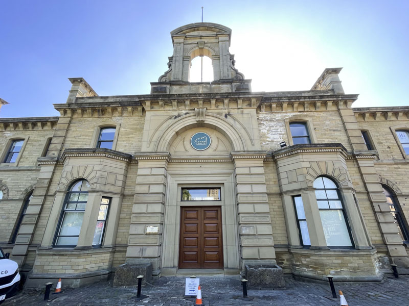 Panelled door, Saltaire, World Heritage Site, West Yorkshire, England May 2025