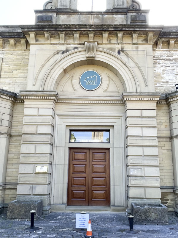 Panelled door, Saltaire, World Heritage Site, West Yorkshire, England May 2025