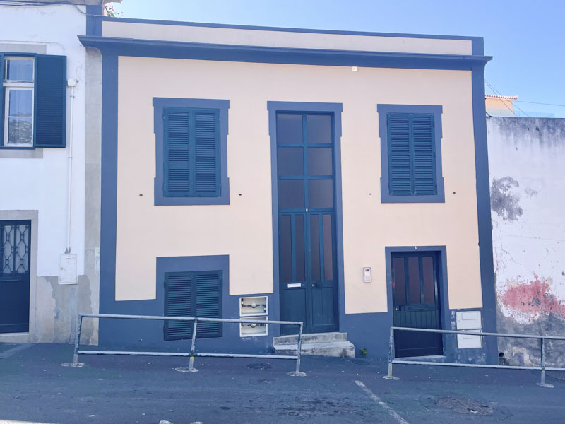 Doors in a large frame, Rua de Sao Filipe, Funchal, Madeira, September 2025
