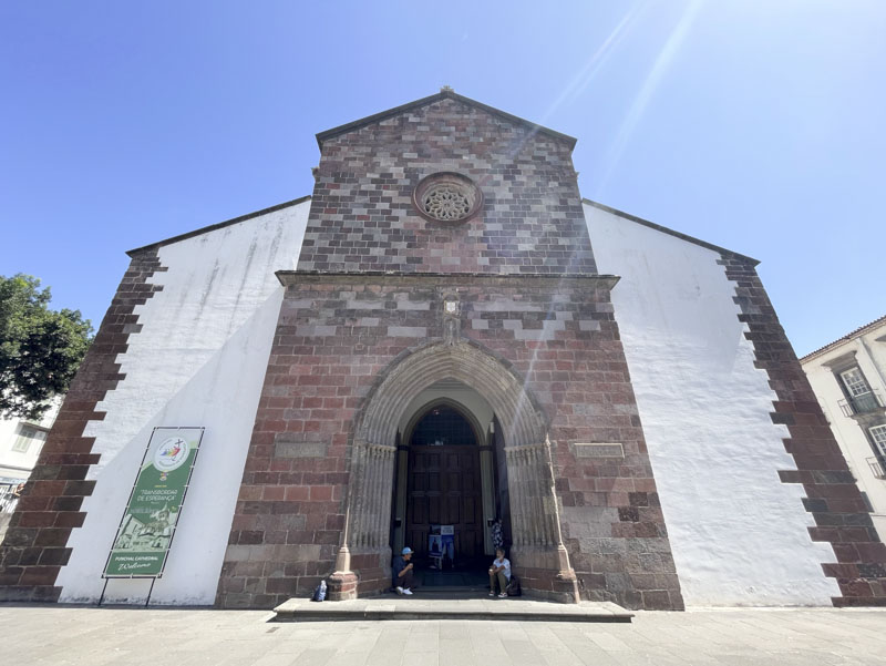 Doors and front elevation, Funchal Cathedral, Funchal, Madeira, Portugal, September 2025