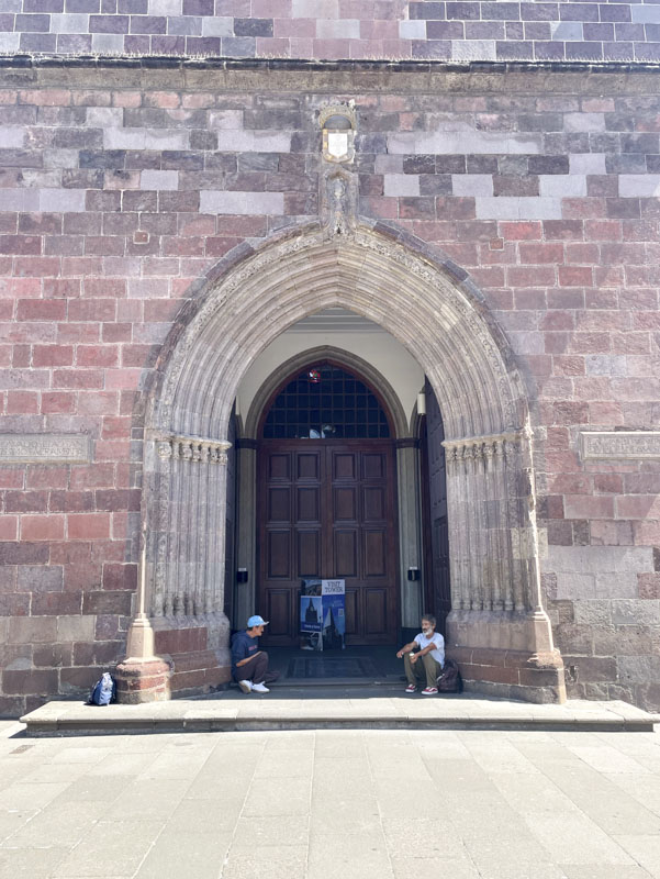 Cathedral front doors, Funchal Cathedral, Funchal, Madeira, Portugal, September 2025