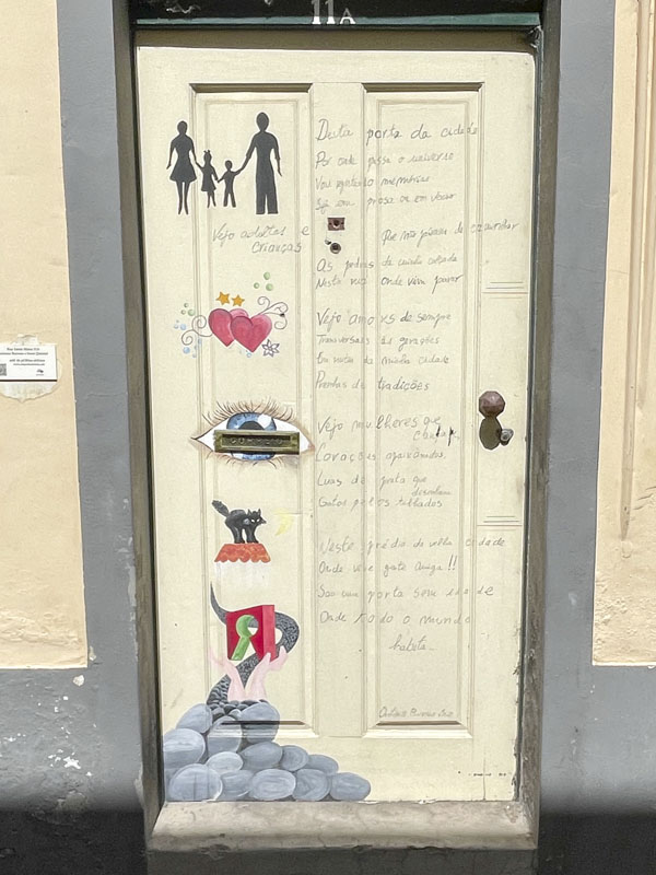 A story being told on this door, Rua de SantaMaria, Funchal, Madeira, Portugal, September 2025